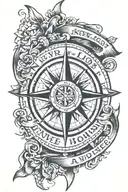 nautical compass with the words Never Lost Always Home tattoo design idea