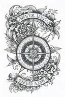 nautical compass with the words Never Lost Always Home tattoo design idea
