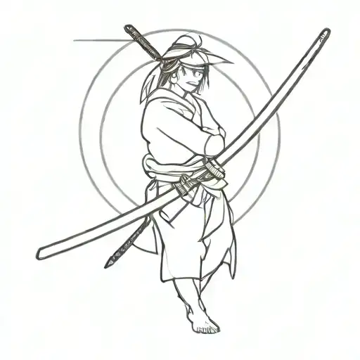 Japanese with katana sword tattoo design idea