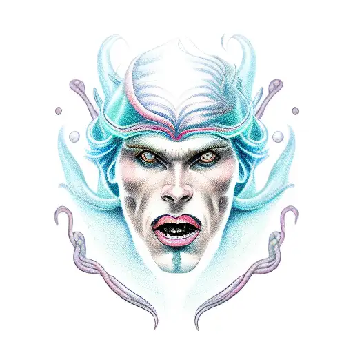 merman gothic  tattoo design idea