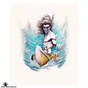 merman gothic  tattoo design idea