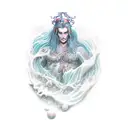 merman gothic  tattoo design idea