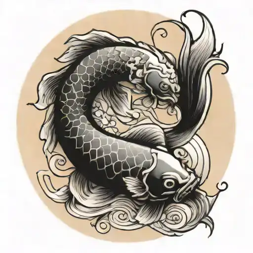Yin and yang koi fish yin yang tattoo design idea