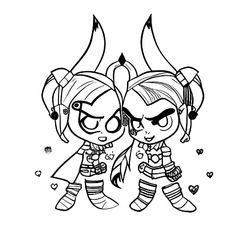 Harley quinn simple  tattoo design idea