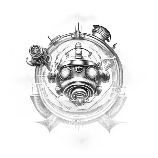 bio shock big daddy little sister tattoo design idea