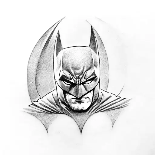 batman logo and matthew perry tattoo design idea