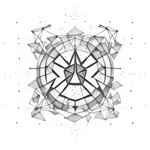 A constellation of wrestling moves in the shape of a wrestling ring tattoo design idea