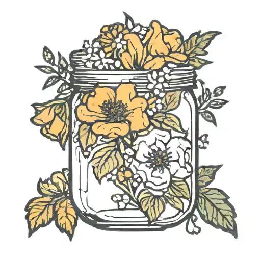 dainty jar of flowers. September birth flower, September birth flowe, March birth flower, November birth flower  tattoo design idea