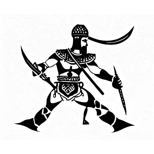 rostam persian warrior tattoo design idea