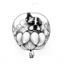 dog balloon tattoo design idea