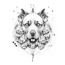 dog balloon tattoo design idea