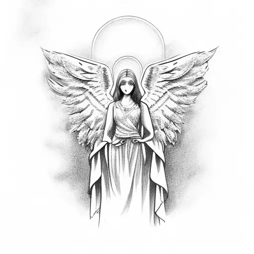 Biblically accurate angel with thousand eyes  tattoo design idea