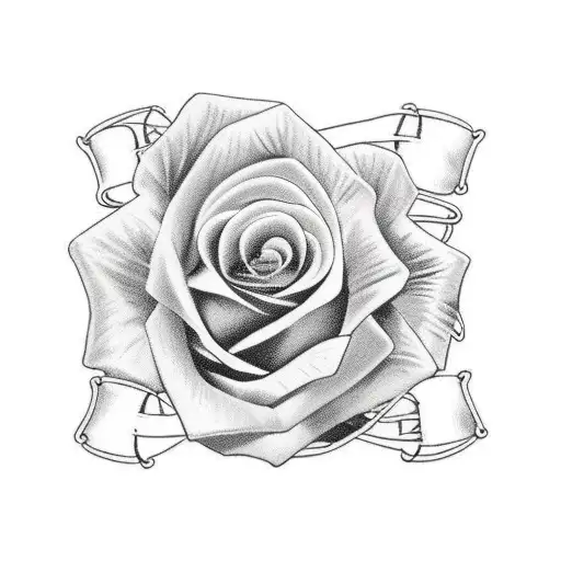 Rose Barbed wire garter tattoo design idea