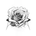 Rose Barbed wire garter tattoo design idea