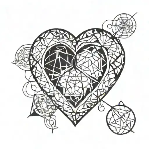 name Emelly Revilly inside an eternal heart tattoo design idea