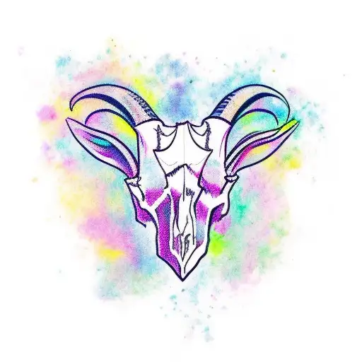 goat skull tattoo design idea