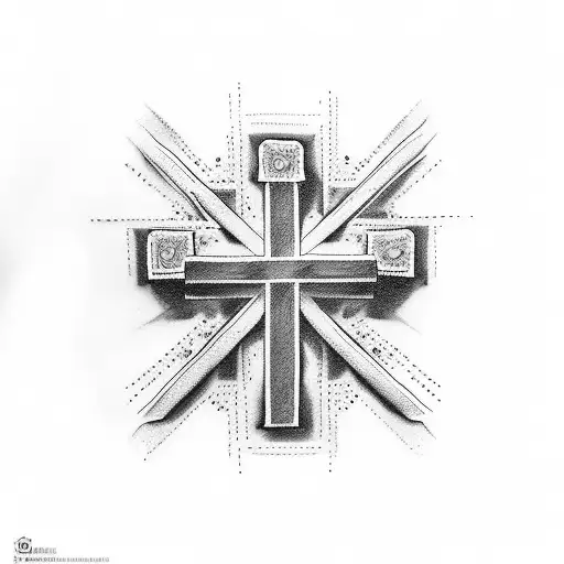 cross with bible quote Philippians 4:13 tattoo design idea