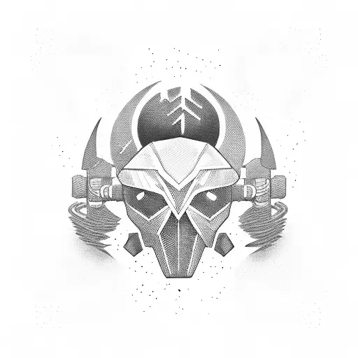 Combine elements from Hotline Miami and coding symbols tattoo design idea