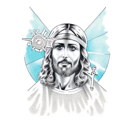 Jesus driving an astrovan  tattoo design idea