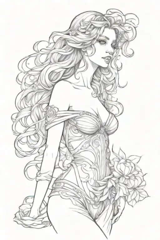 full body Aphrodite realistic sexy girl shoulder tattoo tattoo design idea