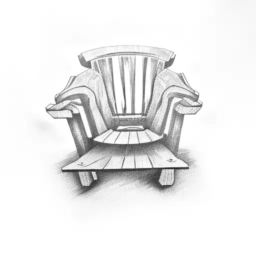 wooden chair tattoo design idea