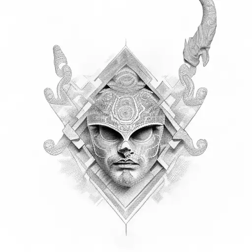 A dotwork tattoo illustrating the connection between wealth and power in ancient Greece tattoo design idea