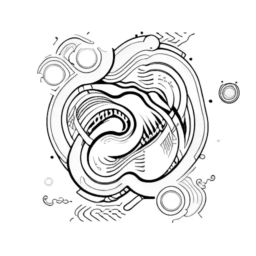 A futuristic wave crashing on a circuit board tattoo design idea