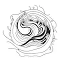 A futuristic wave crashing on a circuit board tattoo design idea