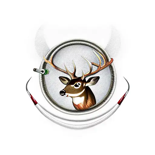 deer antler, fishing hook, yarn, vat tattoo design idea