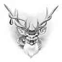 deer antler, fishing hook, yarn, vat tattoo design idea