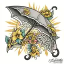 rain sun umbrella tattoo design idea