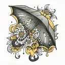 rain sun umbrella tattoo design idea