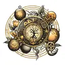 saturn, time, kabllah tree of life, capricorn zodiac sign tattoo design idea