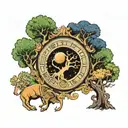 saturn, time, kabllah tree of life, capricorn zodiac sign tattoo design idea