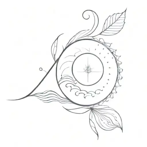 fibonacci sequence inspired tattoo featuring waves or wind tattoo design idea