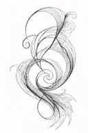 fibonacci sequence inspired waves forming the shape tattoo design idea