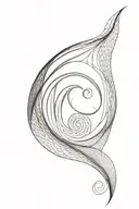 fibonacci sequence inspired waves forming the shape tattoo design idea