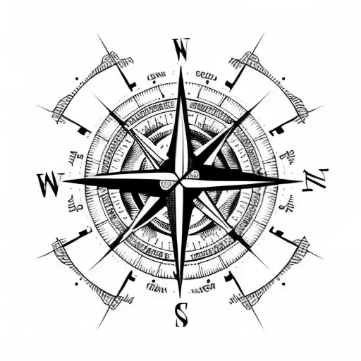 Compass tattoo design idea