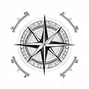 Compass tattoo design idea