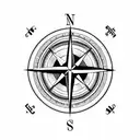 Compass tattoo design idea