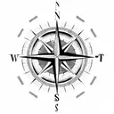 Compass tattoo design idea