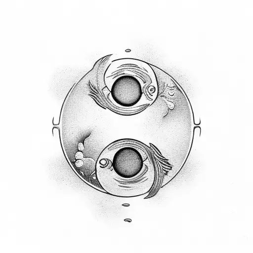koi fish yin yang tattoo design idea