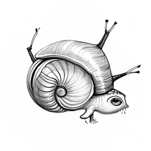 cute snail tattoo design idea