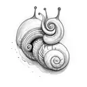 cute snail tattoo design idea