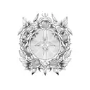  olive wreath tattoo design idea