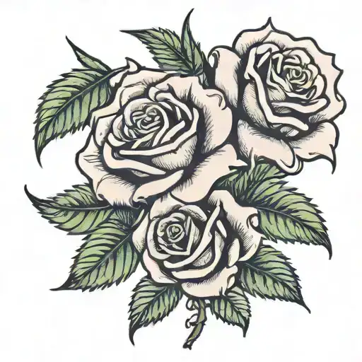 roses of weed tattoo design idea