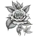 weed rose tattoo design idea