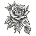 weed rose tattoo design idea