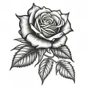 weed rose tattoo design idea