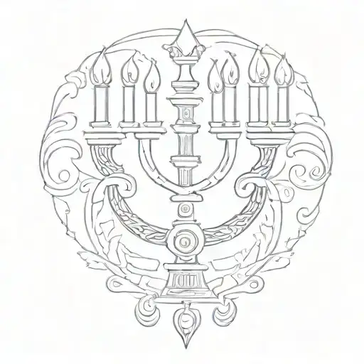 Menorah tattoo design idea